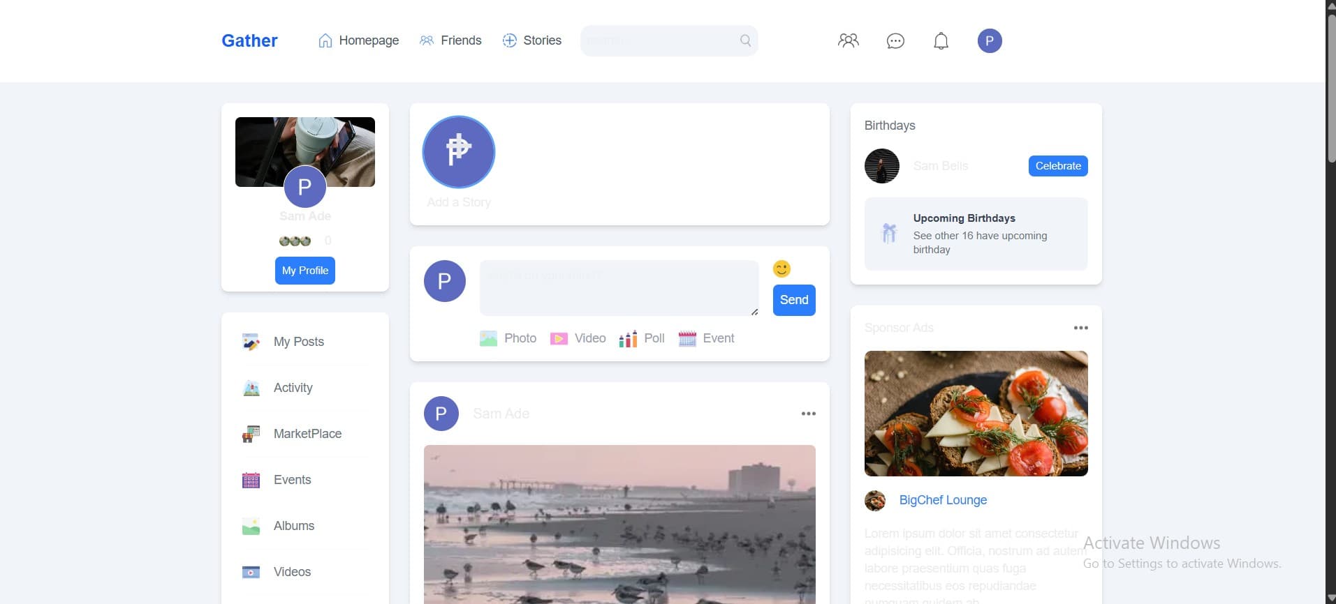 Gather Social Media App